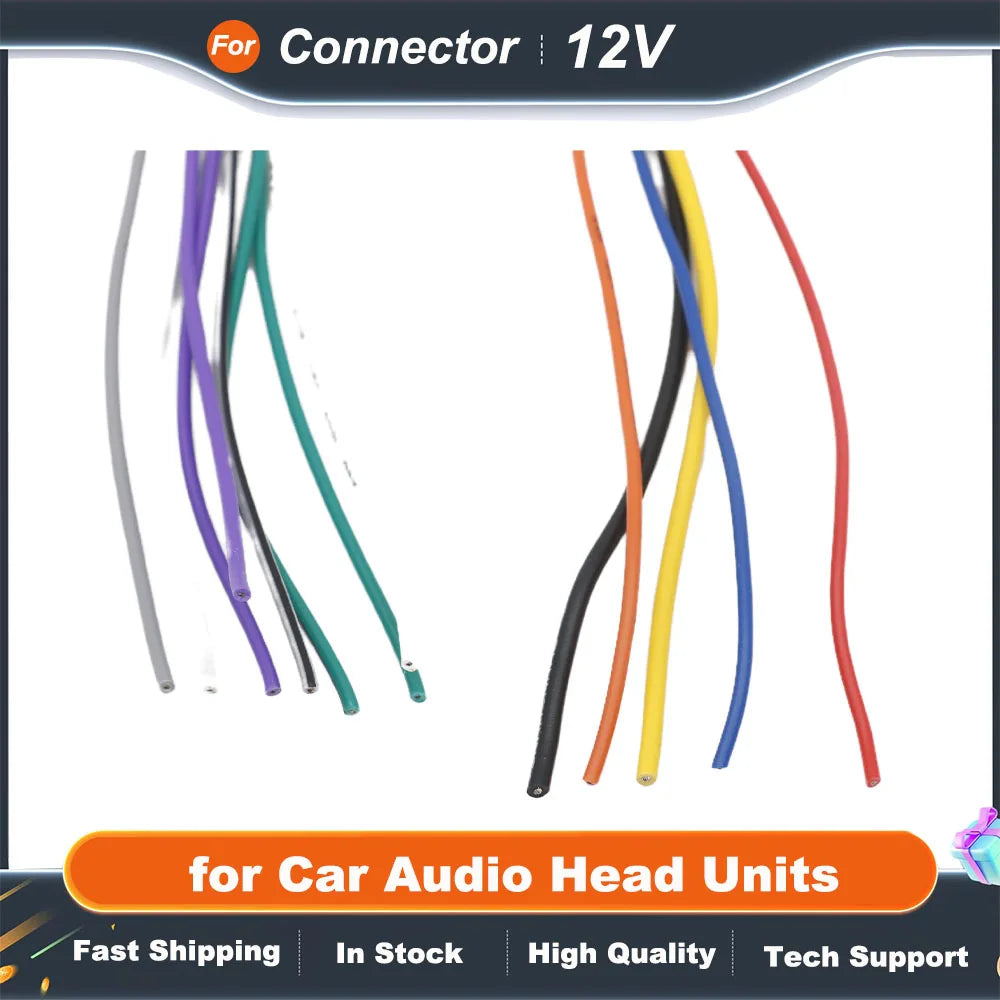 ISO Connector Cable 12V Power Four Channels Loudspeakers Wiring ISO 10487 Harness Adapter for Car Audio Head Units