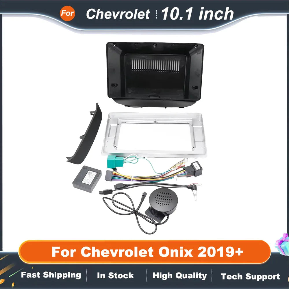 10.1 inch Car Radio Facia Panel For Chevrolet Onix 2019+ Fascia Dash Kit Install Console Panel Plate Adapter Bezel Trim