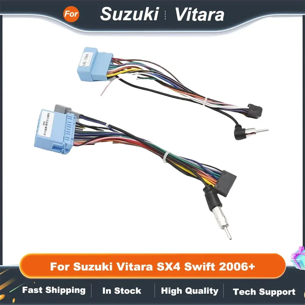 16Pin Car Radio Fascia Frame Wiring Harness Adapter for Suzuki Vitara SX4 Swift 2006+ Android Stereo Cable Plug&Play