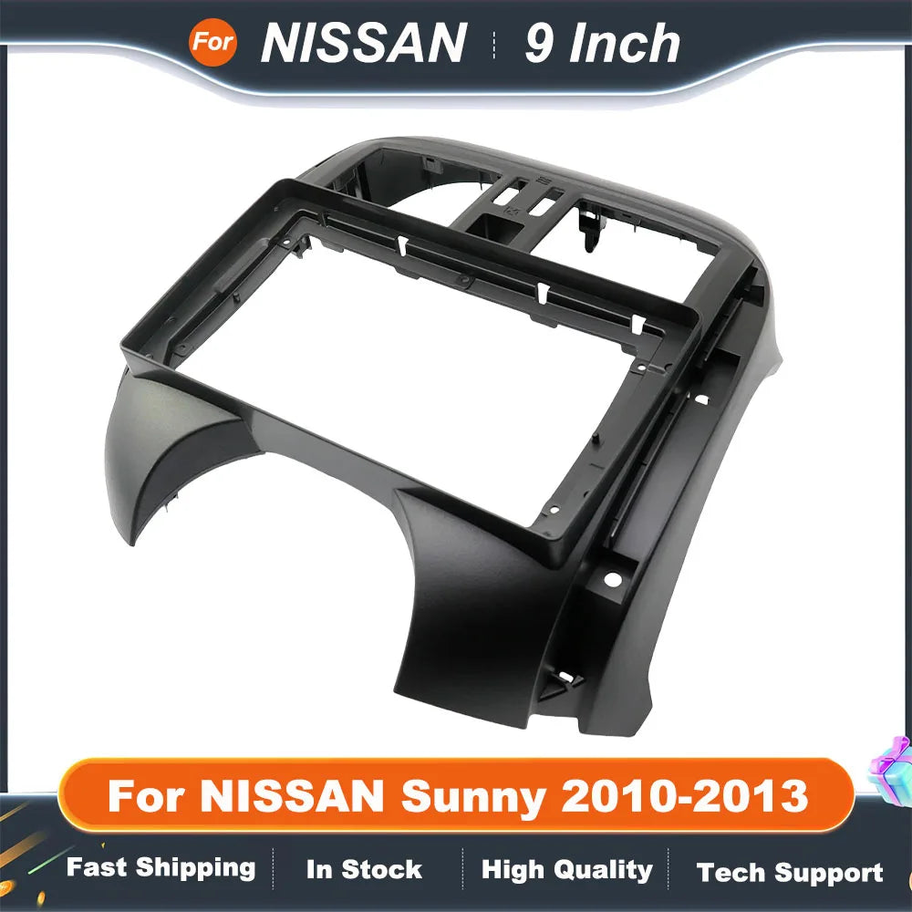 9 Inch 2 Din Car Radio Fascia Panel Frame For NISSAN Sunny 2010-2013 Installation DVD GPS Mp5 Plastic Dash Mount Kit