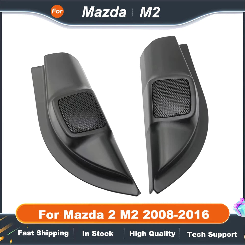 2PCS For Mazda 2 M2 2008-2016 Car Tweeter Refitting Audio Door Angle Gum Speaker Cover Boxes Mounts