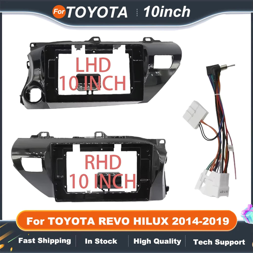 10 inch Car Radio Frame  For TOYOTA REVO HILUX 2014-2019  Android Radio Installation Kit