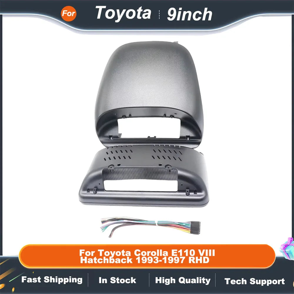 9" Car Stereo Fascia Panel for Toyota Corolla E110 VIII Hatchback 1996-2002 RHD | Android Radio Dash Kit  Wiring Harness Adapter