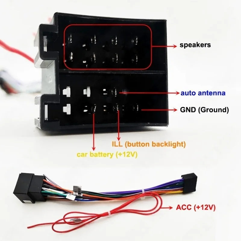 Radio Wiring Harness for Lada Granta 2011-2017, 16 Pin Plug to ISO Connector, Car Android Multimedia Cable Adapter