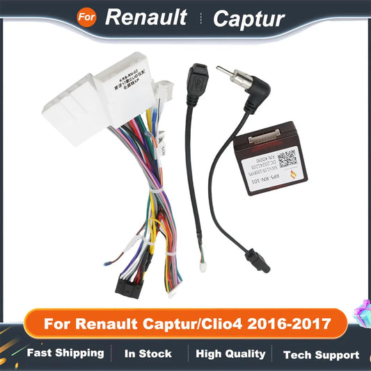 For Renault Captur/Clio4 2016-2017(Low Version) Car Radio Wiring Harness Cable Android Car Radio Multimedia Canbus Box Adaptor
