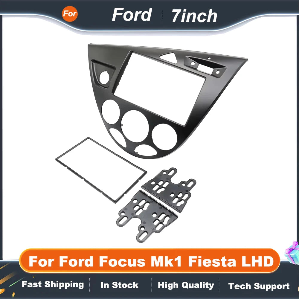 7 Inch Car Radio Fascias For Ford Focus Mk1 Fiesta LHD Android GPS MP5 Stereo Player 2 Din Panel Dash Frame Installat