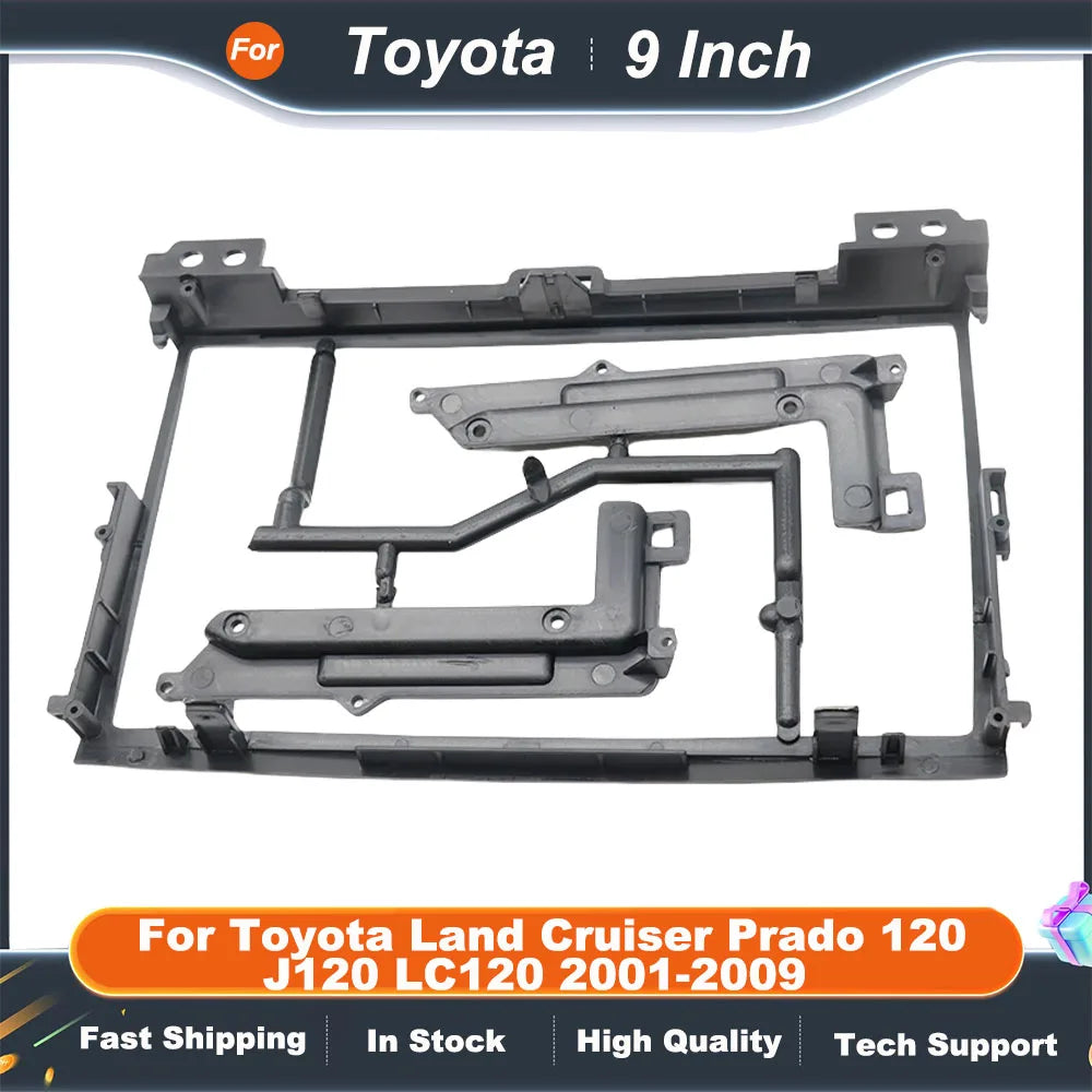 9 Inch Car Fascia Frame Adapter For Toyota Land Cruiser Prado 120 J120 LC120 2001-2009 Android Stereo Dashboard Kit Face Plate