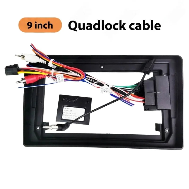 Dashboard Panel Frame for Audi A4 B7 2004 - 2008, Radio Wiring Harness Adapter, CAN Bus Decoder, for 2 DIN 9" Android Multimedia