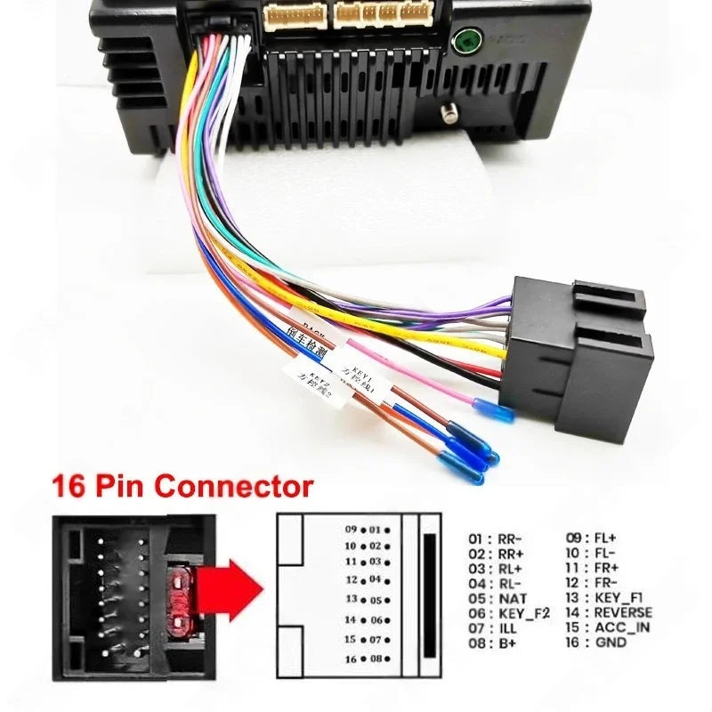10 Pieces 16 Pin Wiring Harness Adapter ISO Connector 16P Plug Car Electronic Accessories 12V Cable for 2 Din Android Auto Radio