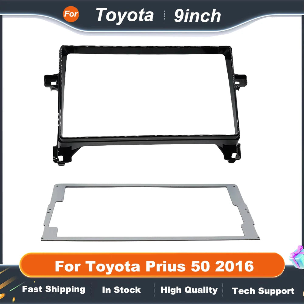 9 Inch Car Fascia Radio Panel For Toyota Prius 50 2016 Double Din Installation Trim Panel    Android player Kit