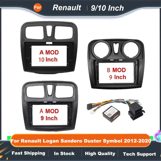 9 Inch 10 Inch Car Radio Fascia Frame for Renault Logan Sandero Duster Symbol 2012-2020 Android Dash Panel Fitting Kit