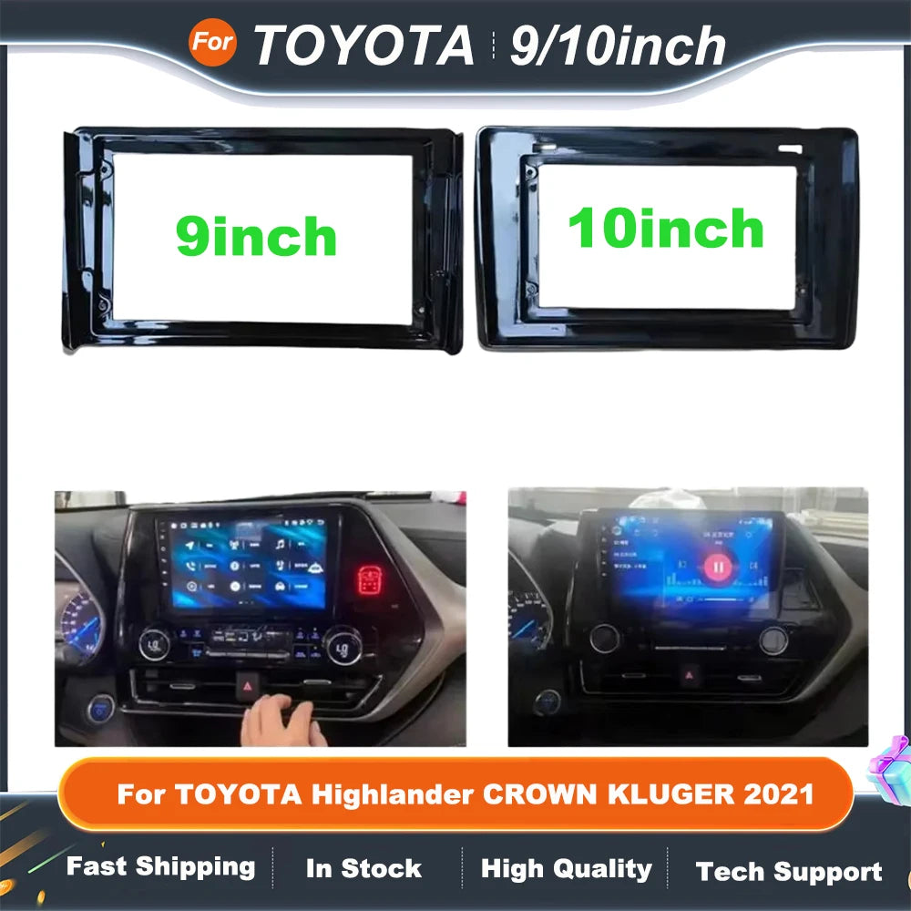 9 Inch 10 Inch car multimedia frame For TOYOTA Highlander CROWN KLUGER 2021 Android Big Screen Audio Frame Kit