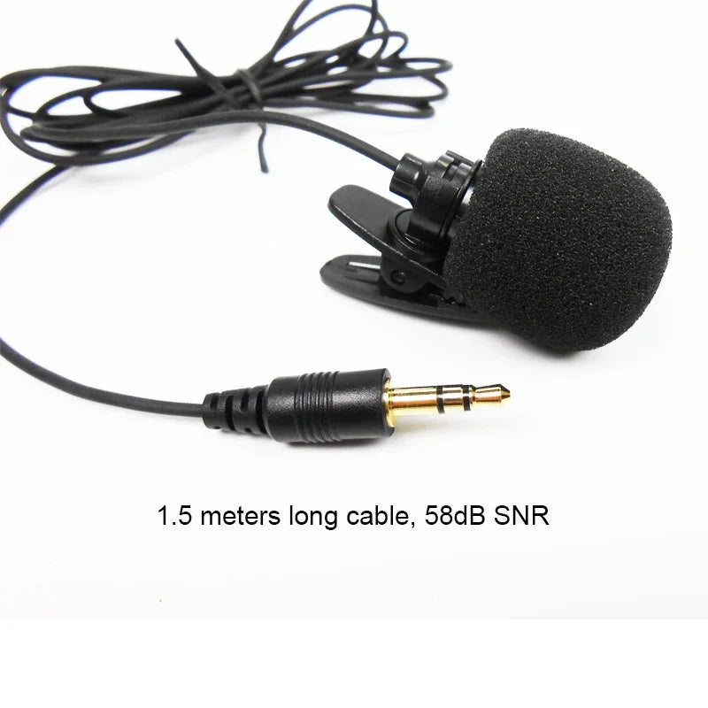 External Microphone Car Bluetooth Handsfree Kit 1.5 Meters Clip-on Gold-plated 3.5mm Aux Mic MIC15S 4-segment plug