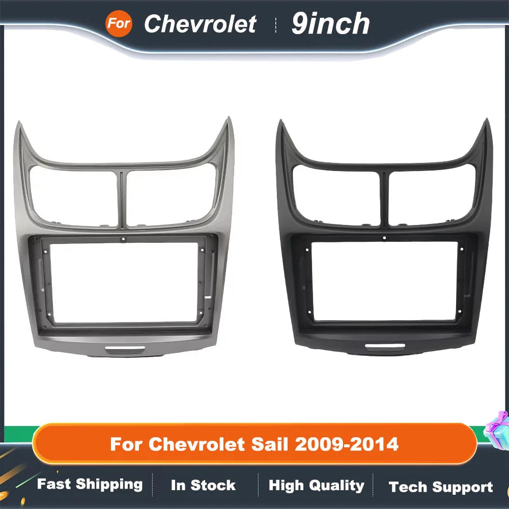 9 Inch Car Radio Fascia Frame for Chevrolet Sail 2009-2014 Android Stereo Dashboard Adapter Kit with Face Plate