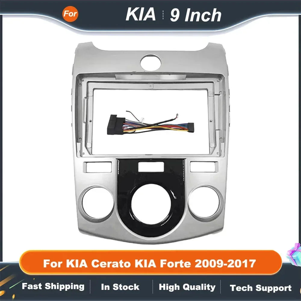 9 Inch Car Radio Fascia Frame for KIA Cerato Forte 2009-2017 Android Stereo Panel Kit Dashboard Installation Adapter