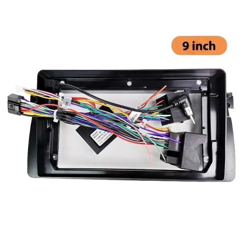 2DIN 9" Dashboard Panel Frame for BMW 3 E46 1999-2004, Wiring Harness Adapter, CAN Bus  Decoder, for 16 Pin Android Radio System