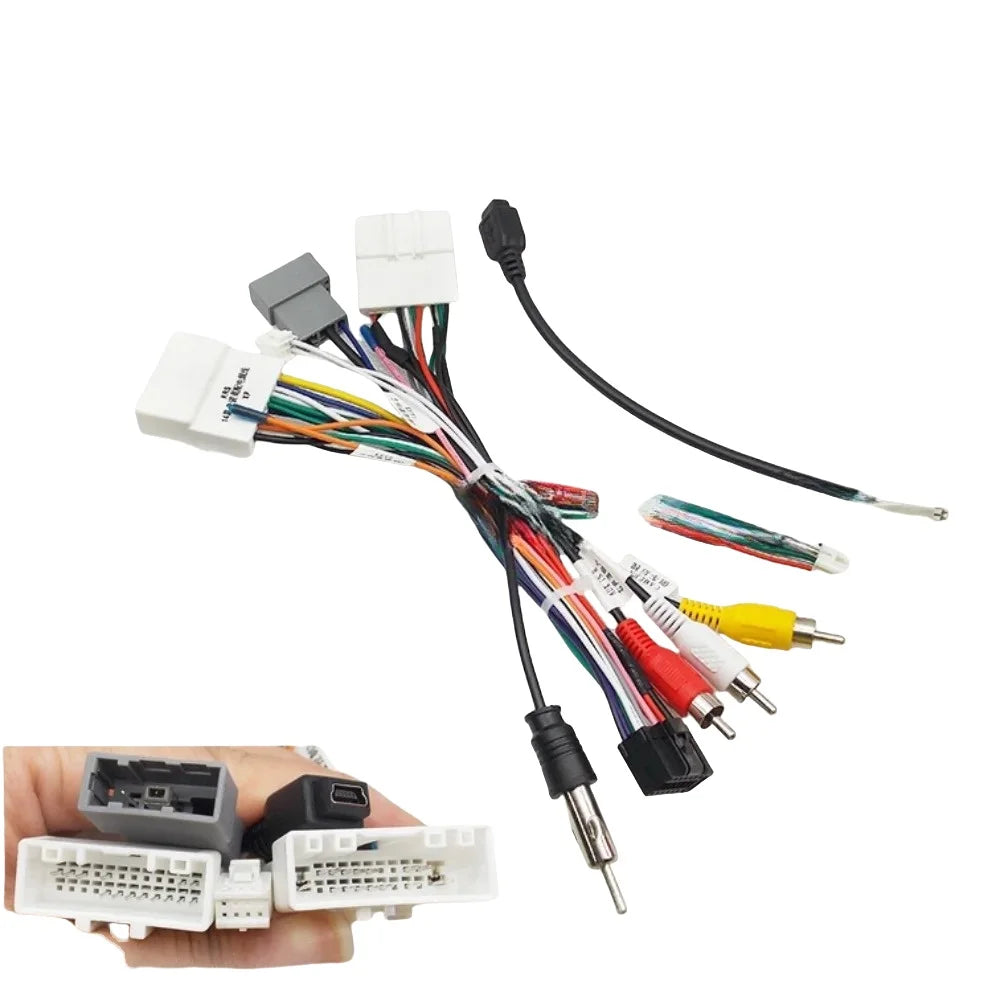 Car Radio 2 Din Canbus Box Decoder For Nissan X-Trail /Qashqai 2014 Cables 16 PIN Wiring Harness Plug Power Cable Android