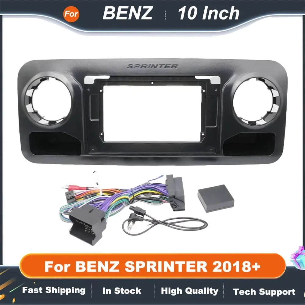 10.1 Inch 2 Din Car Radio Fascia Frame for BENZ SPRINTER 2018+ - Stereo Dash Board Mount Panel Trim GPS MP5 Android Player