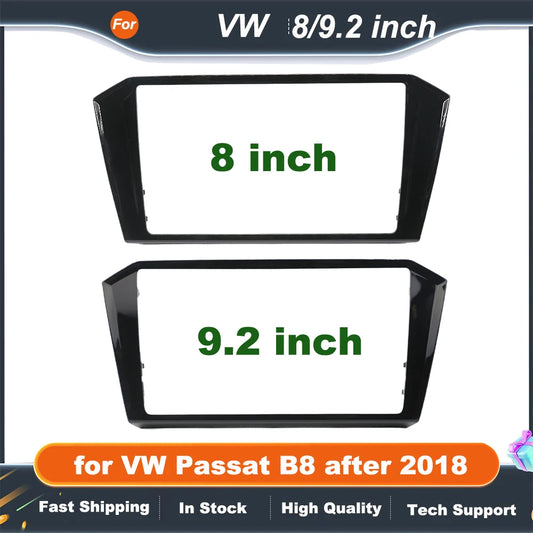 Passat B8 MIB 3 Radio Frame 8 inch 9.2 inch CD Panel OEM ABS Headunit Piano Black Screen Bezel for VW Passat B8 after 2018 Years