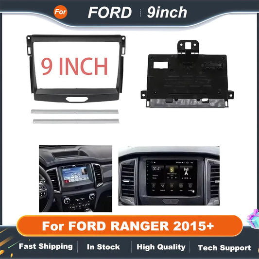 9INCH Car Radio Fascias For FORD RANGER 2015+ Android MP5 GPS Player Panel Frame 2 Din Head Unit Stereo Dash Board Cover Trim