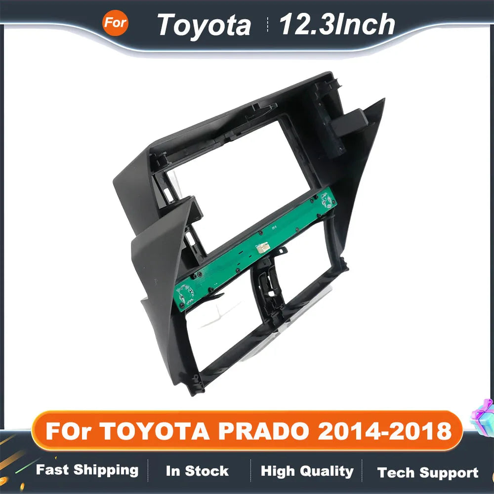 12.3 inch 2 Din Car Audio Frame  For Toyota prado 2014-2018 GPS Navigation Fascia Panel Car DVD Plastic Frame Fascia