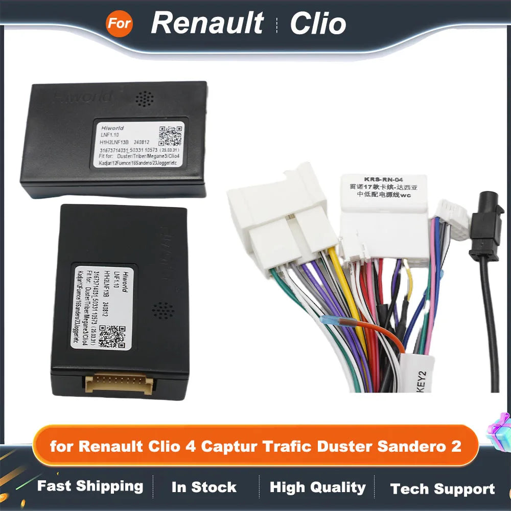 Wiring Harness CAN BUS Decoder 16 Pin Plug Connector Car Android Cable Adapter for Renault Clio 4 Captur Trafic Duster Sandero 2