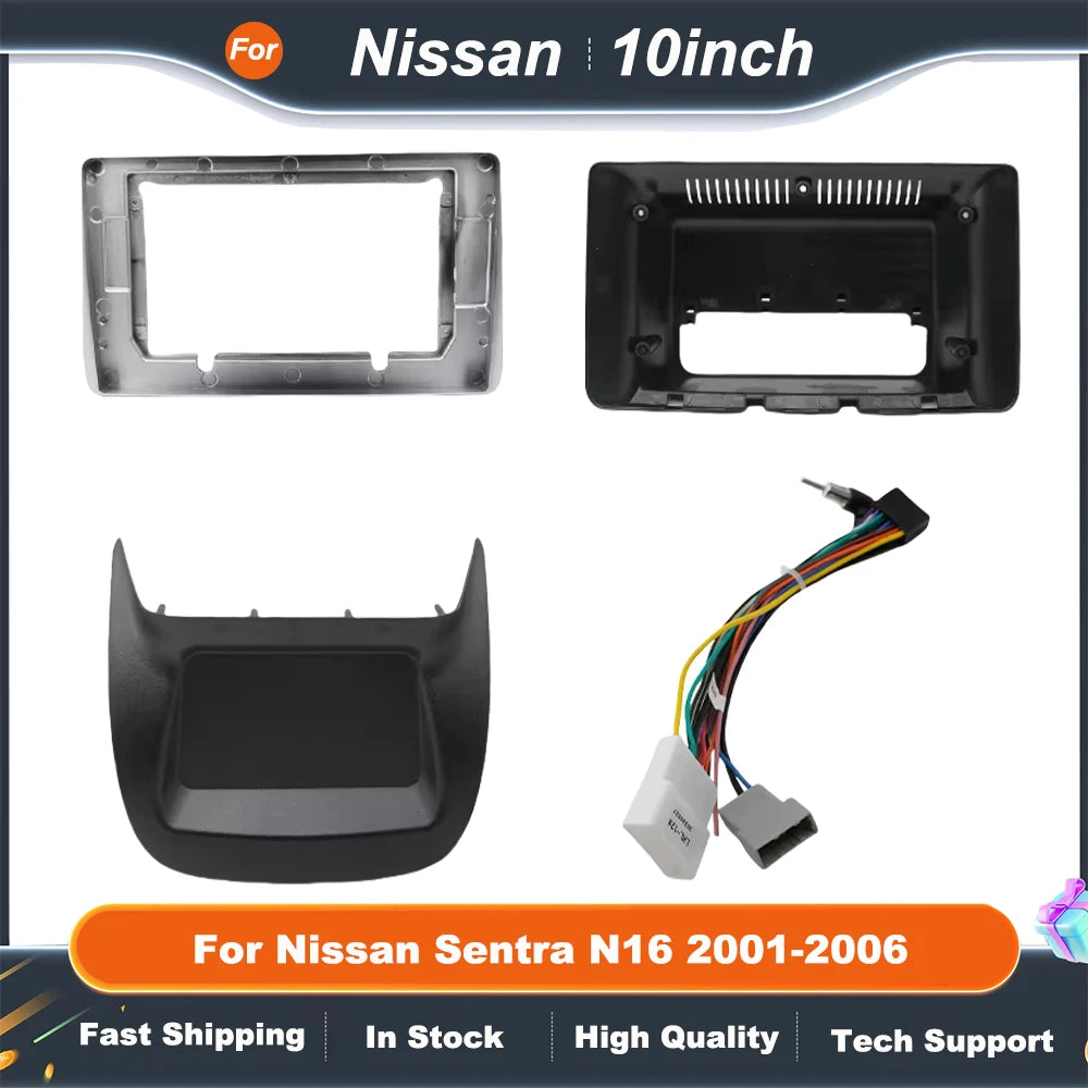 10 Inch Car Audio Fascia Panels  Adapter For Nissan Sentra N16 2001-2006 Android Radio Dash Fitting Panel Kit