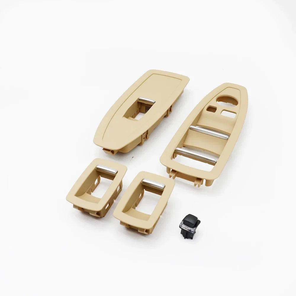 Car Interior Door Fiber Beige Black Window Regulator Switch Panel Cover Trim For BMW 1 3 4 Series F20 F30 F31 F34 F35