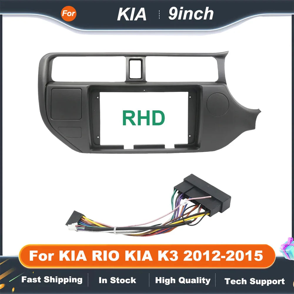 2 DIN 9INCH Car Audio Fascia Panels For KIA RIO KIA K3 2012-2015 9 Inch Big Radio Stereo Dash Mount Panel Frame