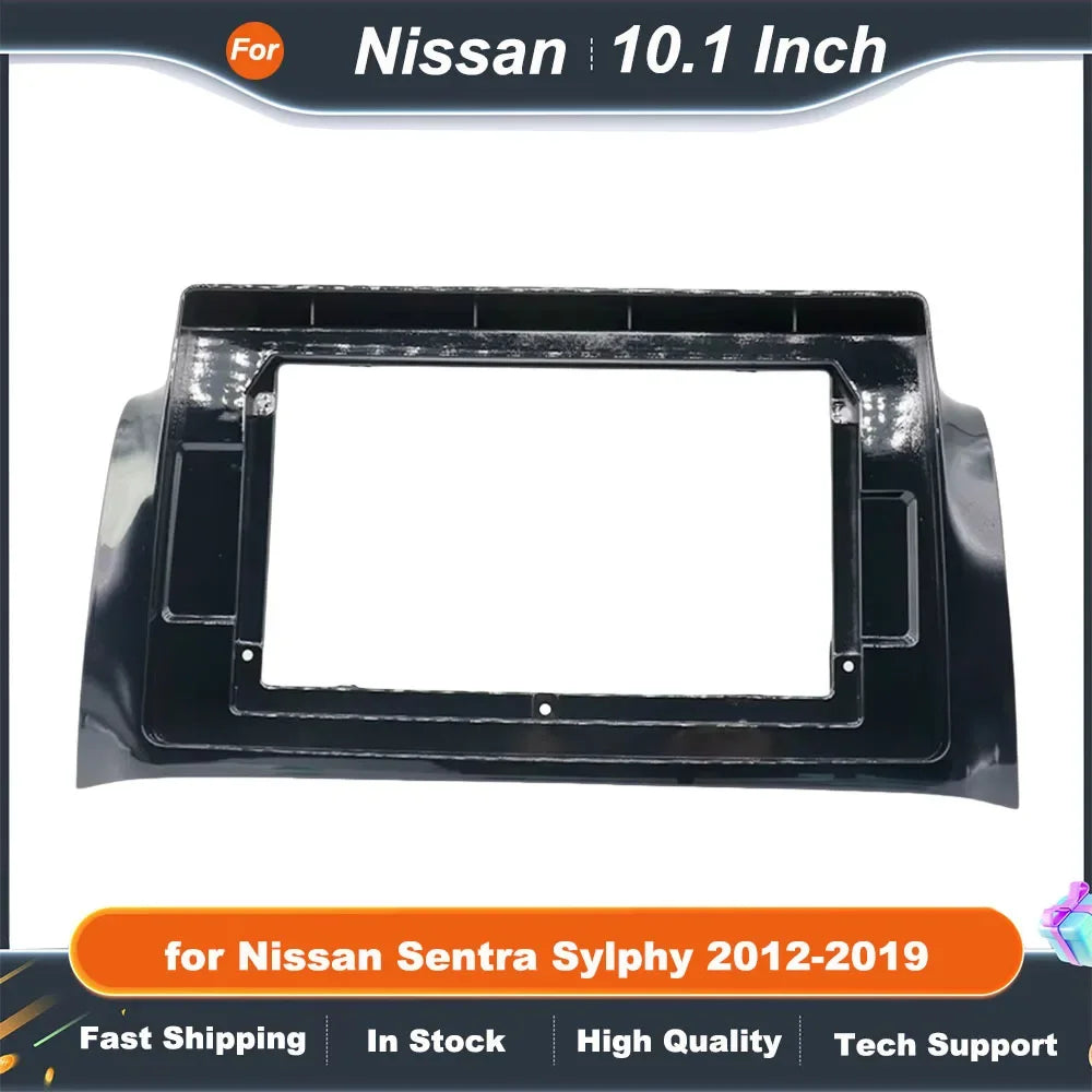 2 Din 10.1 Inch Car Radio Fascia Frame for Nissan Sentra Sylphy 2012-2019 Stereo Dashboard Trim Kit Installation Panel DVD Frame