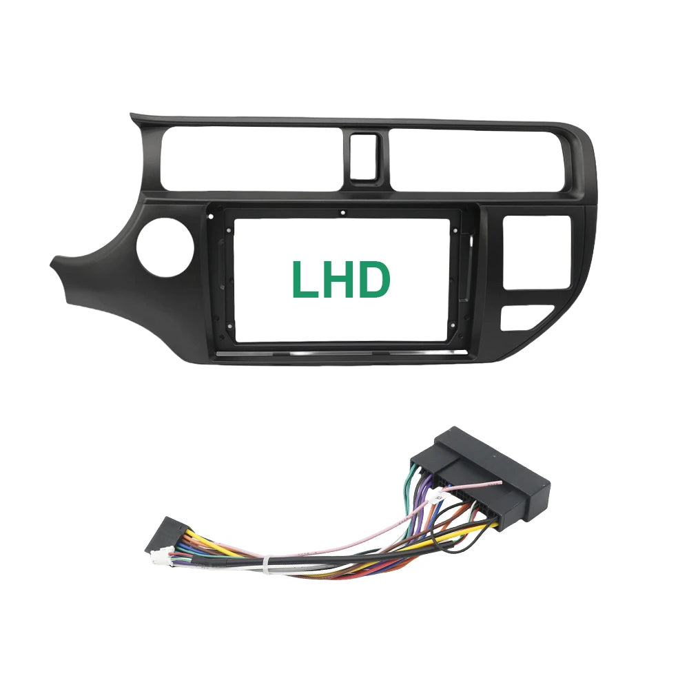 Car 2 Din Audio Radio Fascia Frame For KIA RIO 2012 9 Inch Big Screen Stereo Dash Fitting Panel Trim Kit WITH SRS HOLE