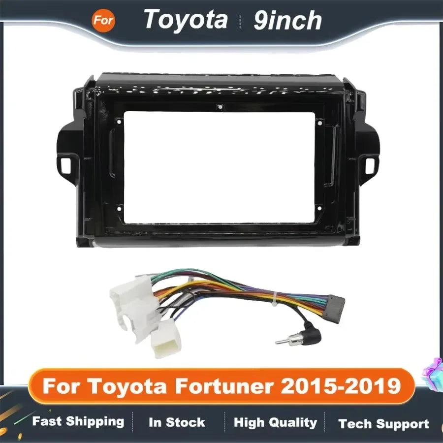 9 Inch 2DIN Car Stereo Fascia Panel for Toyota Fortuner 2015-2019 Dash Mounting Kit