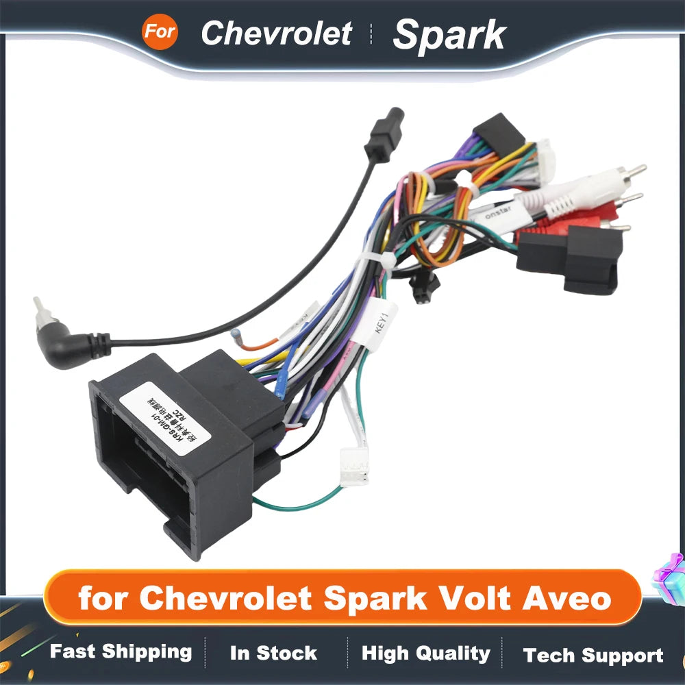 44Pin Radio Wiring Harness Adapter 16 Pin Plug Auxiliary Audio Connector Car Android Cable for Chevrolet Spark Volt Aveo