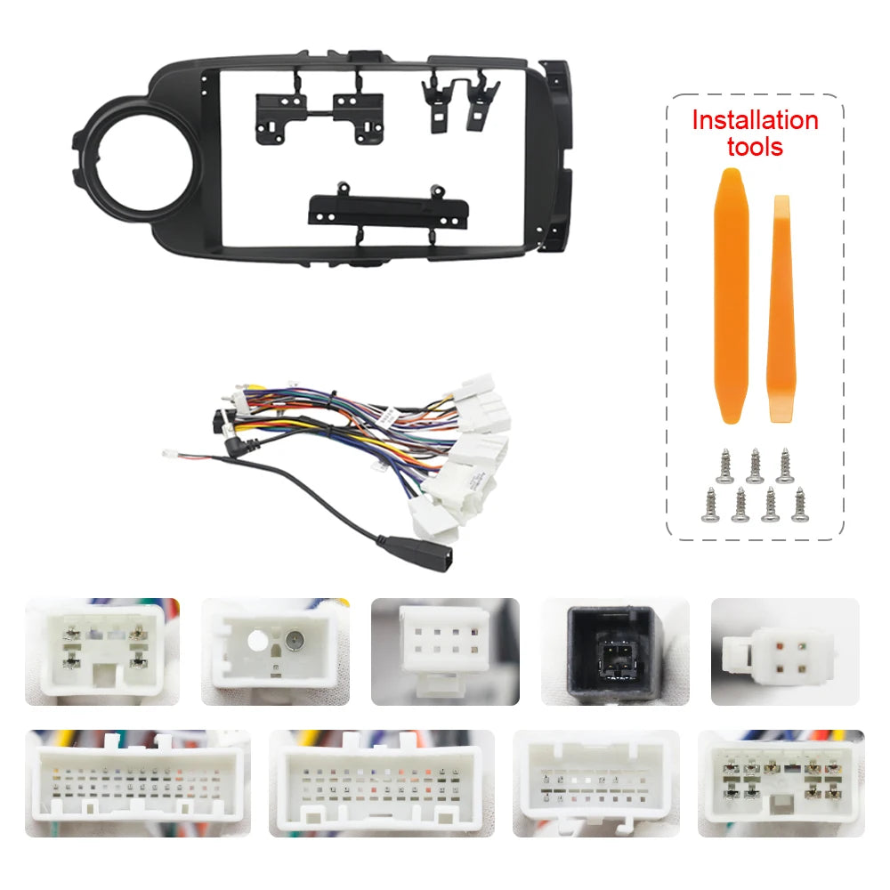 9 Inch 22.86cm for 2012-2017 Car Radio Android Frame Stereo Panel Player Fascias Harness Canbus for TOYOTA YARIS VITZ PLATZ