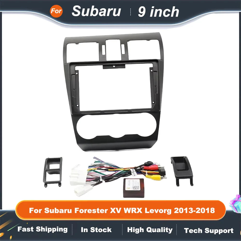 9 Inch Car Frame Fascia Adapter  For Subaru Forester XV WRX Levorg 2013-2018 Android Radio Dash Fitting Panel Kit