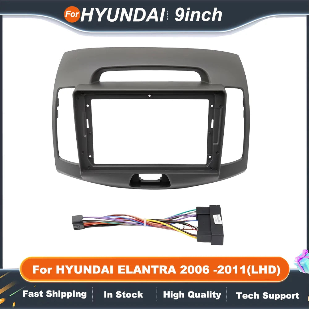 9INCH 2DIN car stereo panel For HYUNDAI ELANTRA 2006 -2011(LHD) Stereo Panel CD Trim Installation Kit Frame Dash Panel