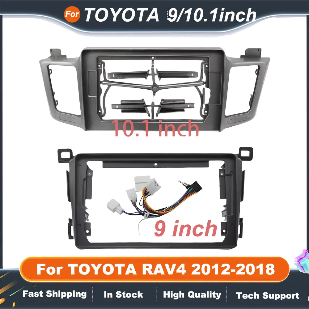 9Inch/10.1Inch Car Radio Fascias For TOYOTA RAV4 2012-2018 GPS MP5 Android Stereo Player 2 Din Head Unit Panel Dash Frame Trim