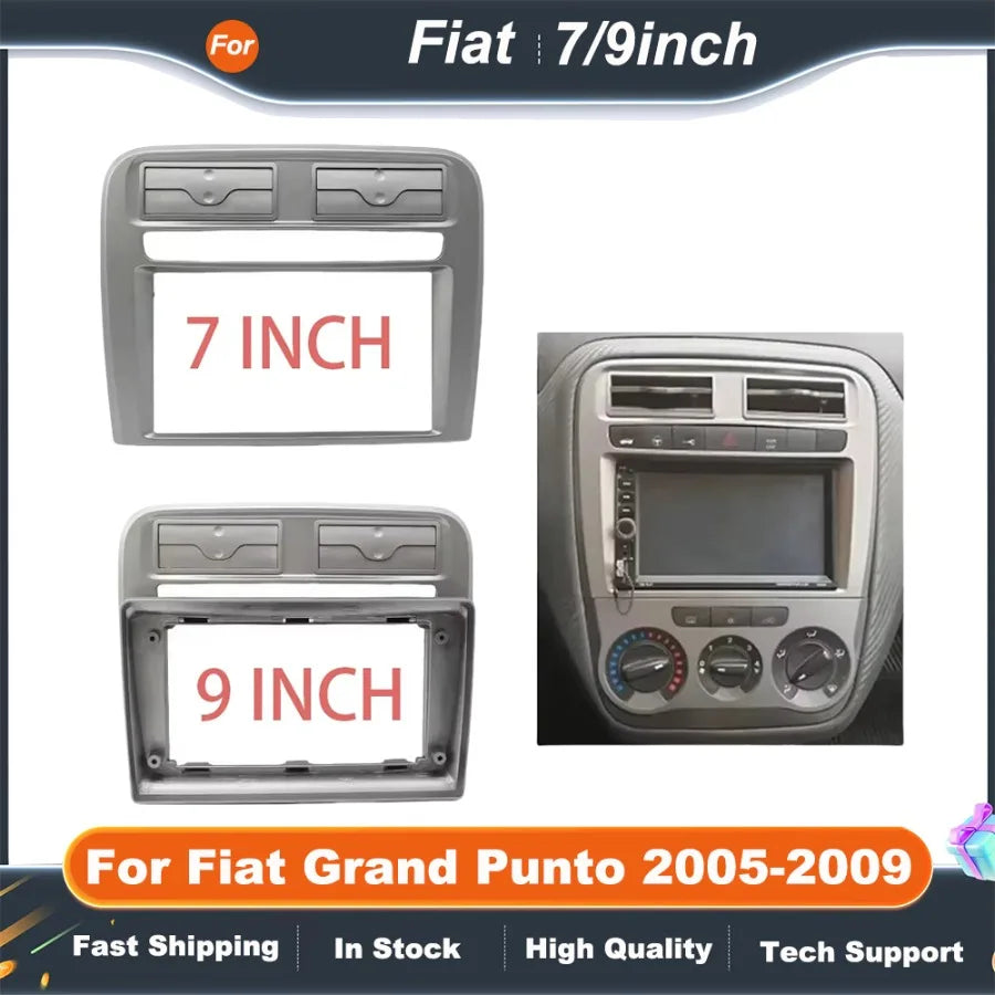 7/9 Inch Double 2 Din Car Stereo Fascia Panel for Fiat Grand Punto 2005-2009 Dash Mounting Kit