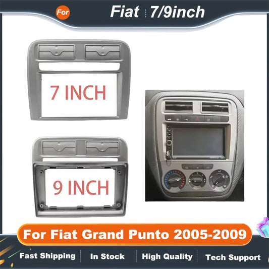 7/9 Inch Double 2 Din Car Stereo Fascia Panel for Fiat Grand Punto 2005-2009 Dash Mounting Kit