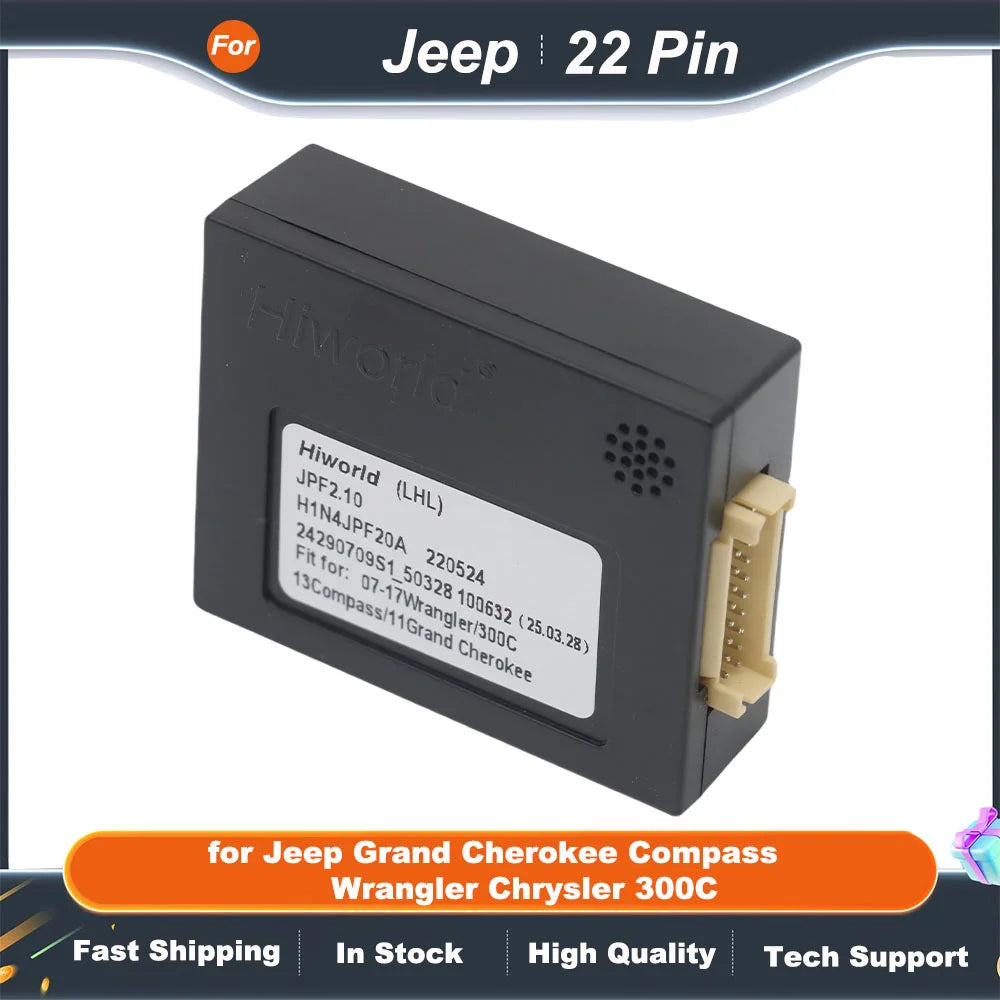 Radio Wiring Harness Adapter CAN Bus Decoder 16 Pin Plug to 22 Pin Cable for Jeep Grand Cherokee Compass Wrangler Chrysler 300C