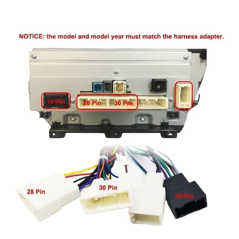 CAN Bus Radio Wiring Harness 16 Pin Plug to 28Pin 30Pin Car Android System Cable Adapter for Toyota Camry RAV4 Corolla Avalon