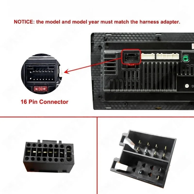 10 Pieces 16 Pin Wiring Harness Adapter ISO Connector 16P Plug Car Electronic Accessories 12V Cable for 2 Din Android Auto Radio