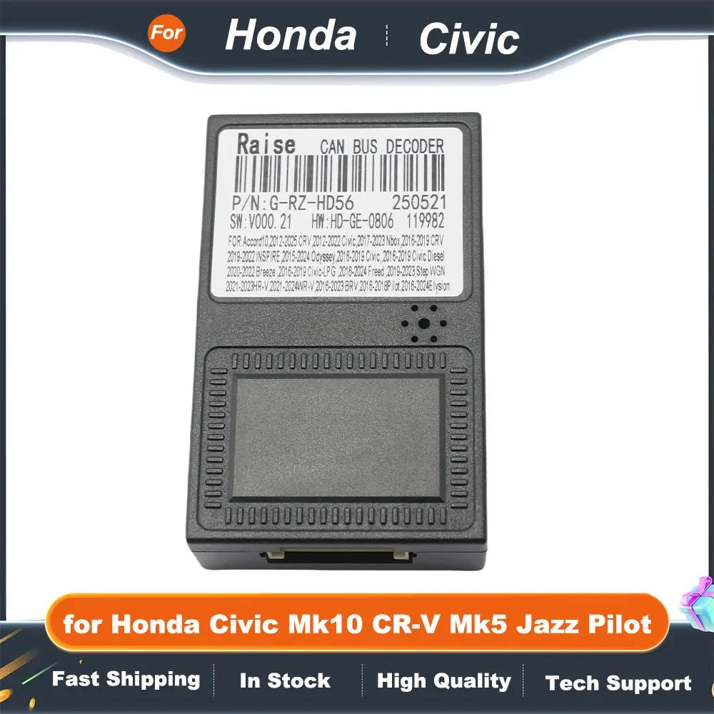 CAN Bus Decoder Wiring Harness 16 Pin to 24Pin 32Pin Android Multimedia Cable Adapter for Honda Civic Mk10 CR-V Mk5 Jazz Pilot