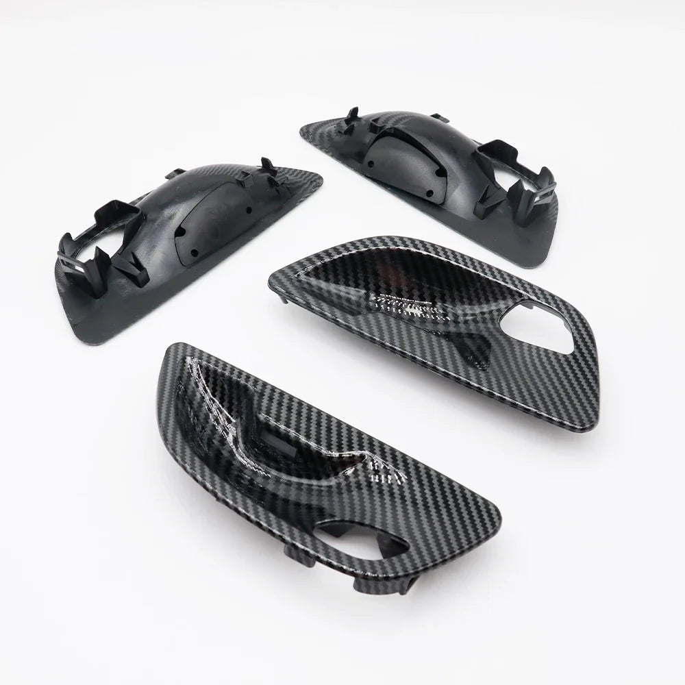 Fiber Interior Door Panel Opening Handle Bowl Cover Trim Replacement For BMW 5 Series F10 F11 520i 523i 525i 528i 535i