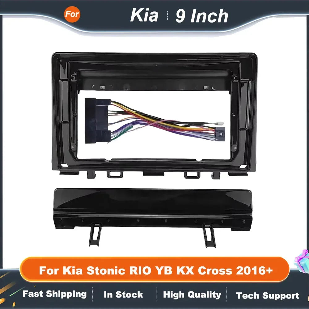 9 Inch Car Radio Fascia Frame Panel Kit  CANBUS Decoder for Kia Stonic RIO YB KX Cross 2016+ Android Stereo Dash Installation