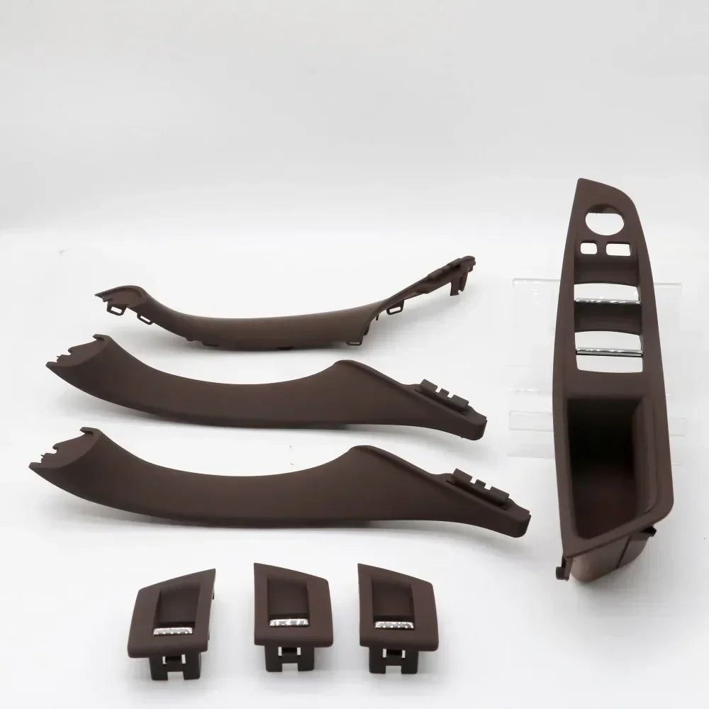9 Colors Left Drive LHD Beige Black Fiber Car Interior Door Handle Pull 7PCS Set For BMW 5 Series F10 F18 523 525 528