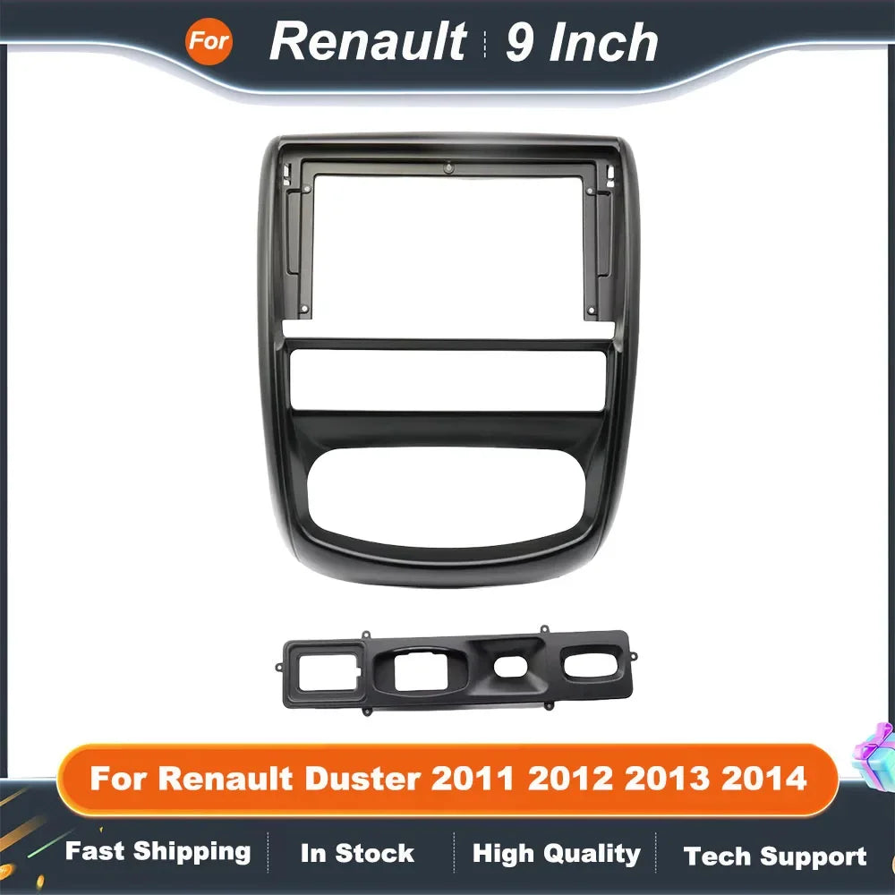 9 Inch Car Radio Fascia Frame for Renault Duster 2011-2014 Multimedia Dashboard Panel Audio Installation Kit