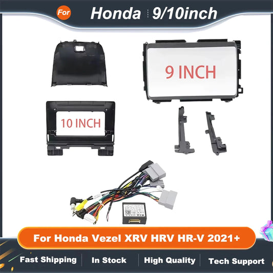 9 Inch 10 Inch car stereo panel Adapter Canbus Box Decoder For Honda Vezel XRV HRV HR-V 2021+ Android Radio Dash Fitting Panel K
