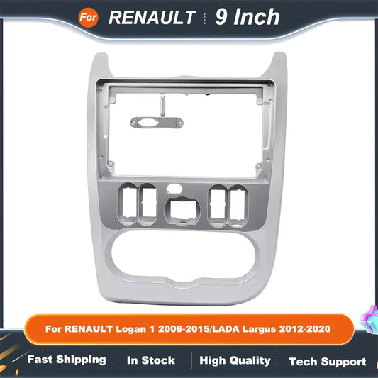 9 Inch Car Radio Fascia Frame for Renault Logan 1 2009-2015  Lada Largus 2012-2020 2DIN Dash Panel Audio Video Kit