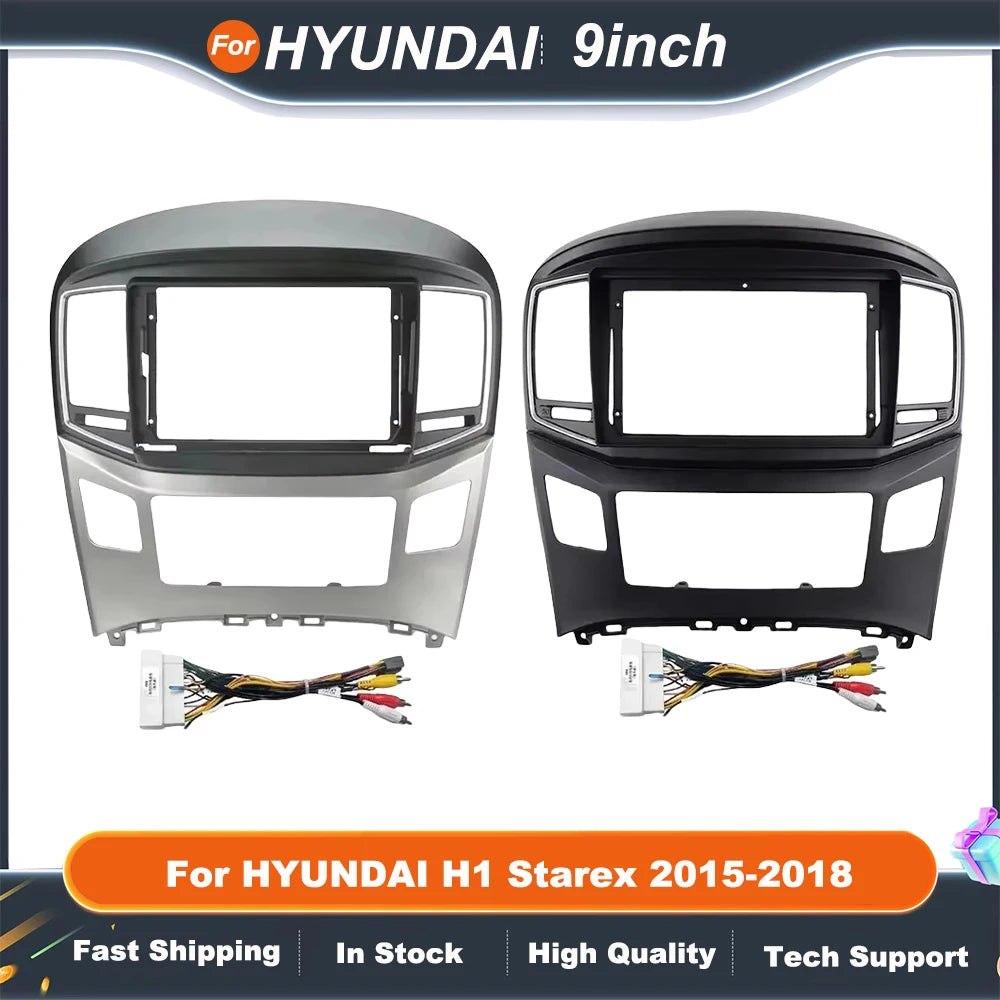 9 Inch 2 Din Car DVD Frame For HYUNDAI H1 Starex 2015-2018 Audio Dash Trim Kits